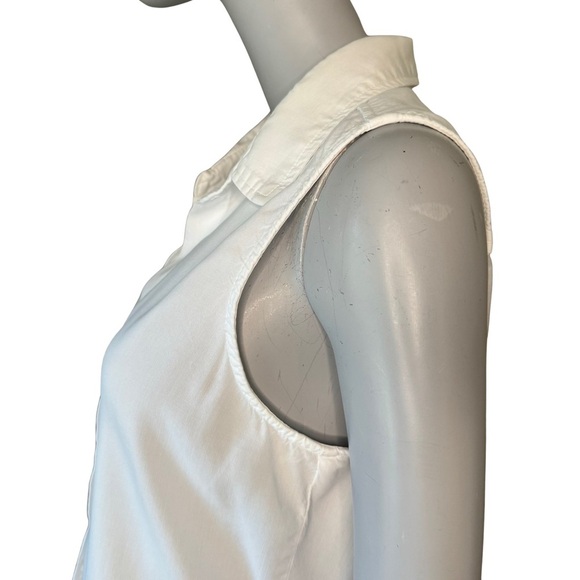 BELLA DAHL Button Front Split Back White Blouse Top Tencel Size XS - Picture 12 of 16